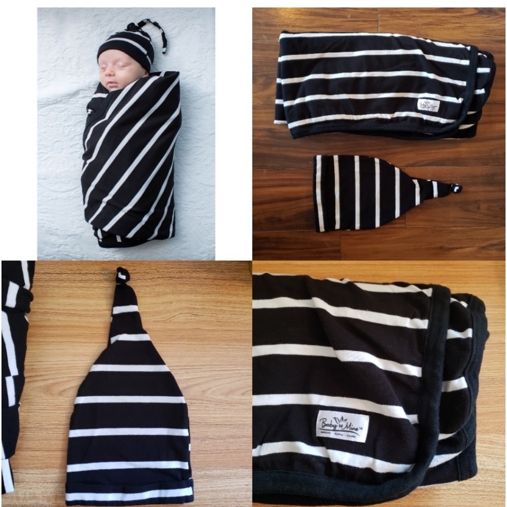 Baby be mine robe swaddle and hat set